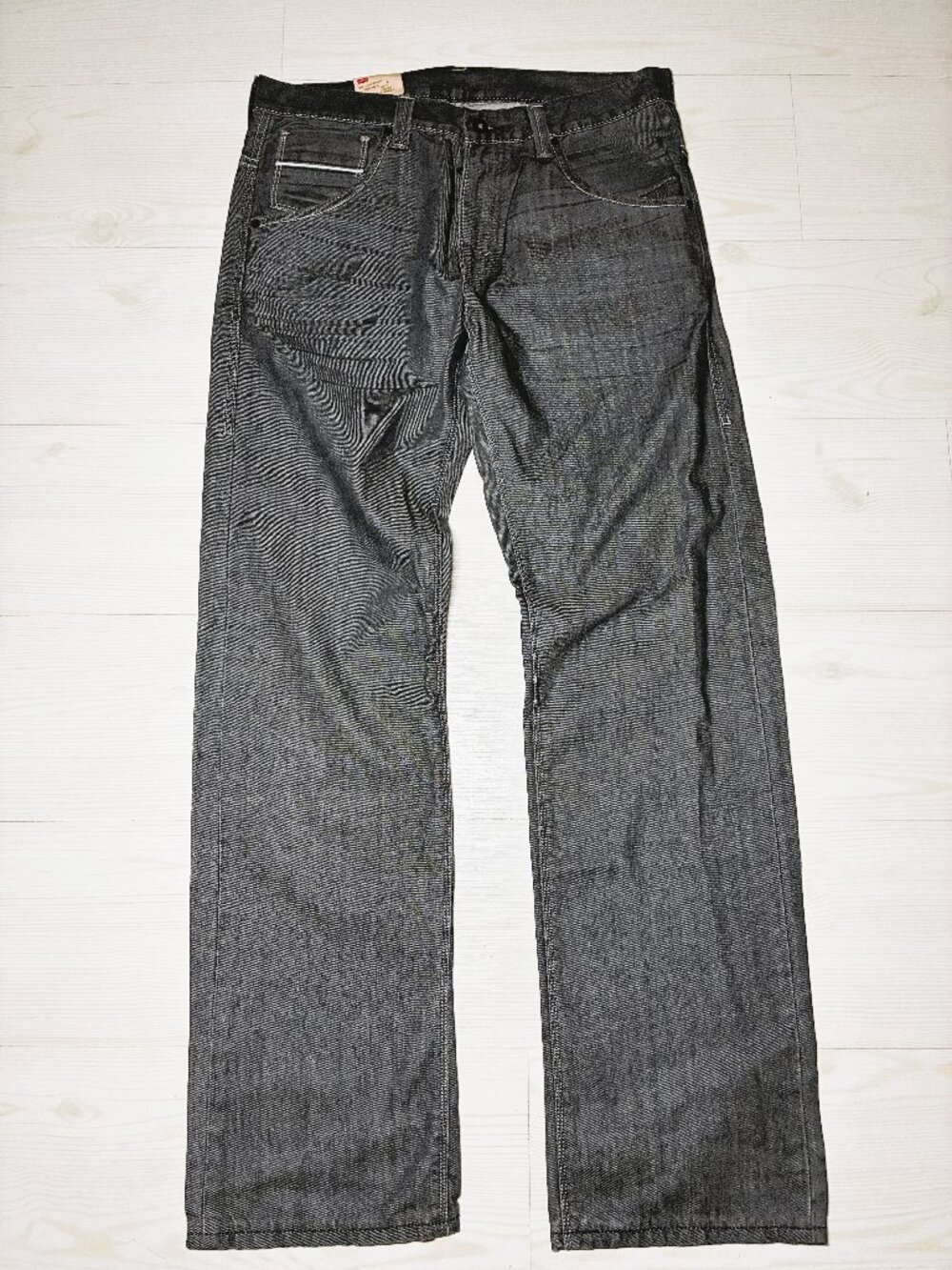Levi's 569 Loose Straight Jeans Men's 32x34 Gray Black Flap Pocket Denim NWT